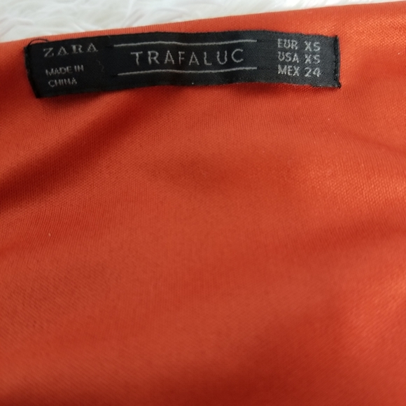 Zara Tragaluc Gorgeous Burnt Orange Dress, Size Xs.  A125 - Picture 3 of 4